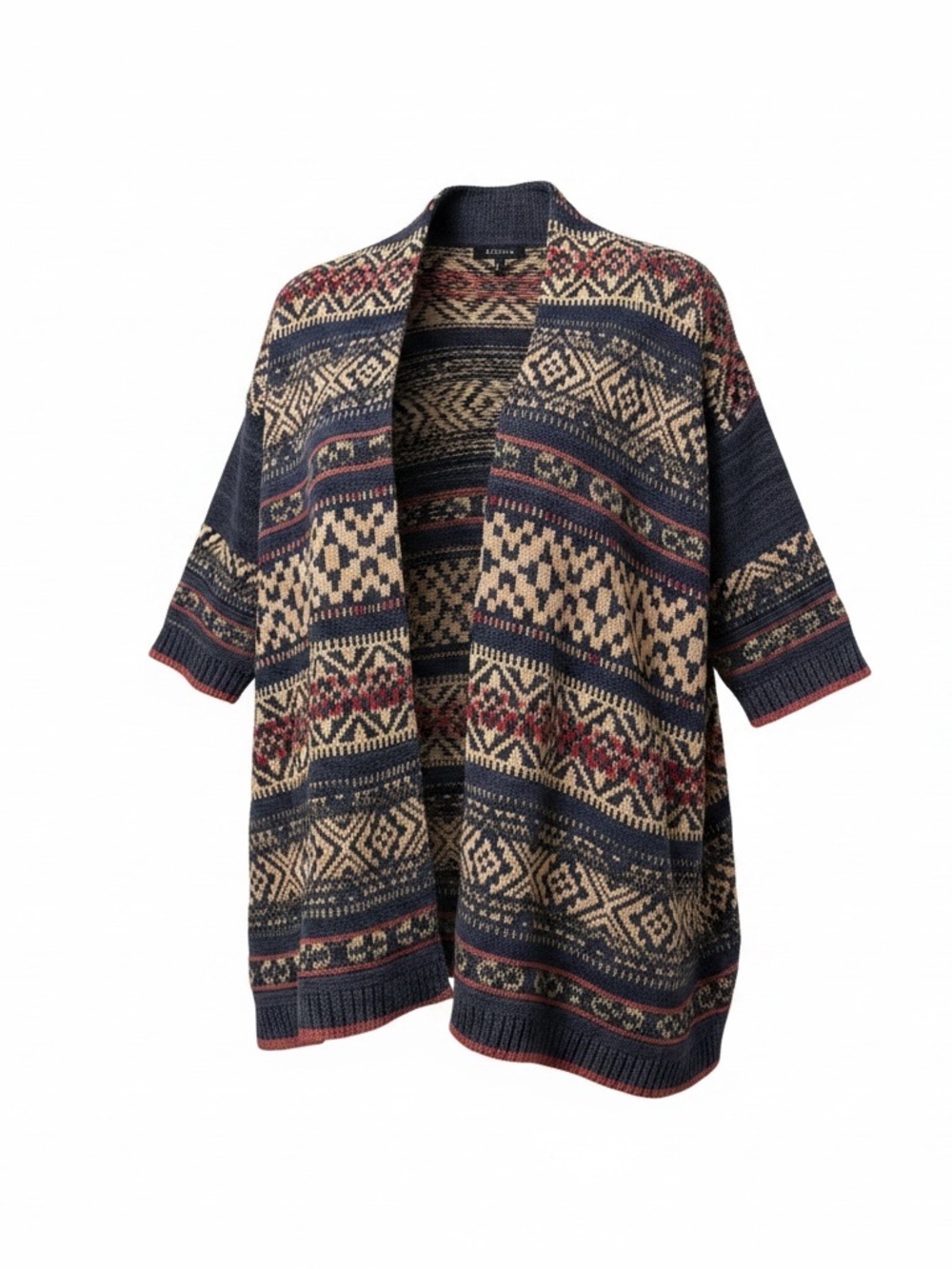 New chaps cardigan flowy oversized boho open sweater 90s Y2K western‎ pattern L